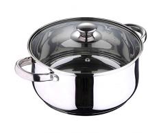 Wellberg Q3146 Casserole avec couvercle, Ã 24 x 11,5 (4,4 L), acier inoxydable, induction