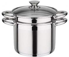 GSW Stahlwaren GmbH cuiseur Vapeur en Acier Inoxydable avec Insert, Acier Inoxydable, Silver, 22 cm