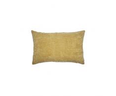 ZONS Coussin Look Velours 30x50cm (4 Couleurs) + Rembourrage 450g (Jaune)