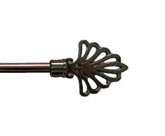 ForenTex P20221 Tringle à Rideaux Extensible en Argent Poli de 16 à 19 mm dépaisseur 120 à 210 cm avec têtes décoratives