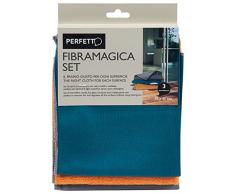 Perfetto Parfait Microset Set 3Â piÃ¨ces Chiffons Microfibre, Tissu, Citrouille/Gris/pÃ©trole, 40Â x 35Â x 0,5Â cm