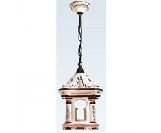 3923/C/MA - Pendentif Lanterne CÃ©ramique Marron