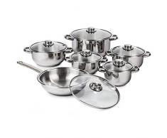 4Home 107250Â de Cuisine Vaisselle Destiny, Acier Inoxydable, Argent, 50Â x 28Â x 22Â cm, 12Â unitÃ©s