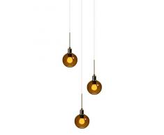 SP Light and Design Diva Suspension triple Structure dorÃ©e Verre ambre Lampe Ã suspension 4 W