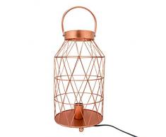 Rebecca Mobili Lampe de Chevet Moderne, Abat-Jour Couleur Cuivre en Metal, pour Chambre denfants Salon, Max 25 W E27-41 x 22 x 22 cm - Cable 155 cm (HxLxL) - Art. RE6263