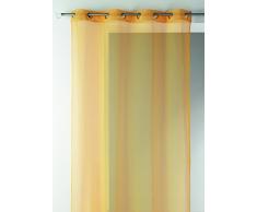 Home Maison HM6909298 Voilage Uni Maille Filet Polyester Jaune 140 x 260 cm