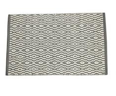 Opportunity Tapis Tatoo, Coton, Gris et Blanc, 80x50 cm