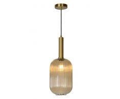 Lucide 45386/20/62 Suspension, Verre, 40 W, Ambre, Or Mat
