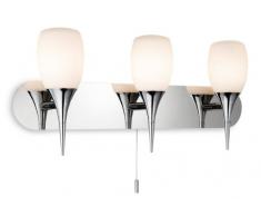 Firstlight Suspension G9 18 W Robano 3 lumières avec interrupteur mural Chrome avec Verre opalin