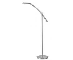 TRIO, Lampadaire, Verona incl. 1 x LED,SMD,12,0 Watt,3000K,1100 Lm. Acryl, Blanc, Corps: metal, Nickel mat L:26,5cm, H:130,0cm, P:70,0cm IP20,Variateur tactile,Pivotant