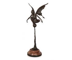 World Art Fairy on magic ball Sculpture En Bronze, Multicolore, 59x25x17 Cm