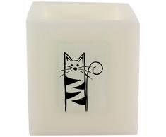 Magic Candle World Lanterns Lampe Lanterne avec verre FUSING Décorations, blanc, 11,5 x 11,5 x 11,5 cm