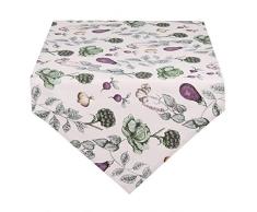Clayre & Eef TKG65 Chemin de Table 100% Coton Vert légumes 50 x 160 cm