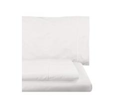 Home Royal - Parure de lit composée par 1 Drap Plat, 160 x 285 cm, 1 Drap Housse, 90 x 200 cm, 1 traversin, 45 x 110 cm, Couleur Blanc