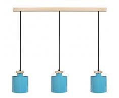 Tosel 21053 Lustre 3 Lumières, Acier/, E27, 40 W, Ivoire, 70 x 90 cm