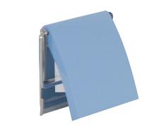 MSV 140399 Porte Rouleau Papier WC Bleu Clair et INOX, MDF