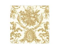 Caspari 3303LG Lot de 15 serviettes de table en papier toile romantique en lin Doré