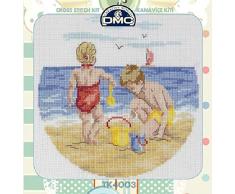 Tuva BoÃ®te Ã coudre en mÃ©tal dÃ©coratif Aida 14 carats DMC en coton avec aiguille, ciseaux, motif