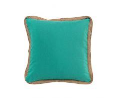COUSSIN DEHOUSSABLE PASSEPOIL 40 x 40 CM POLYCOTON UNI+JUTE KELONIA VERT