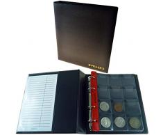 PELLERS AM120B Album de Collection M, 120 Pochettes pour Monnaies jusquà 40 mm de diamètre. 10 Feuilles et intercalaires, Plastique, Noir, Modèle M
