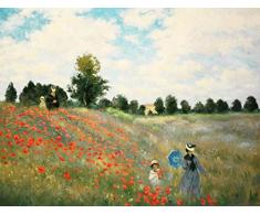 Legendarte Tableau, Impression sur Toile - Le Champ des Coquelicots Claude Monet - cm. 40x50
