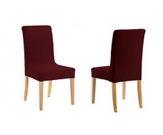 Martina Home Emilia Pack de Pochettes pour Chaise avec Dossier, Tissu 24x30x6 cm Bordeaux