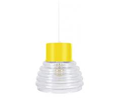 Tosel 16568 Suspension 1 LumiÃ¨re, Verre/, E27, 40 W, Bleu, 27 x 90 cm