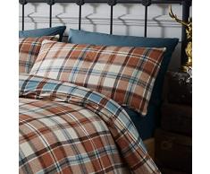 Catherine Lansfield Heritage Kelso Check Parure de draps 280x230x1 cm Orange