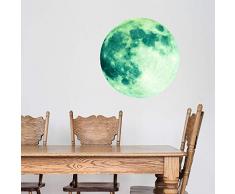 Walplus Glow en Lune Amovible Autocollant Maison Bureau Décoration Mural Autocollants, Vert 40 X 40 CM