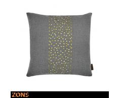 ZONS Coussin cloutÃ© Motif Ligne Or 45x45cm + Rembourrage 480g Coussin Voiture Coussin canapÃ© Oreiller (Gris foncÃ©)