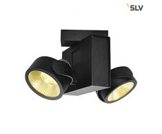 SLV TEC KALU CW Applique murale dintÃ©rieur et de plafond Ã LED en aluminium Double, noir, 24 Â°, 3000 K, 31 W