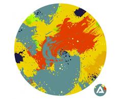 Homedecor. Maison The Worlds End DIY adhÃ©sif Cercles Murale sur Toile, tissÃ© Polyester, Grande, 71Â x 71Â cm, Tissu, Multi/Couleur, 71Â x 71Â x 71Â cm