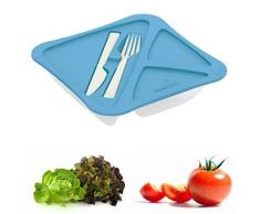 Life Plastic Saladier avec Couvercle et couvercles 22x22x5 cm Bleu