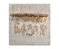 Arte Dal Mondo AS398X1 Abstrait Tableau Modern Peint Ã la Main sur Toile avec Chassis, Bois, Multicolore, 100 x 3,5 x 100 cm