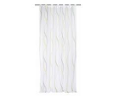 Home Fashion 48107-868 Rideau Voilage Imprimée avec Boucles Foulard Vert 245 x 140 cm