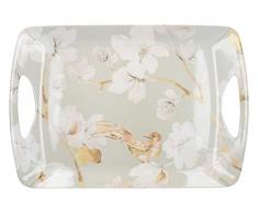 Creative Tops C000309 Grand plateau de service en plastique Motif floral Bleu canard