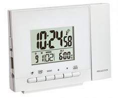 TFA-Dostmann Horloge Radio Ã Projection - avec thermomÃ¨tre - en Plastique, Plastique, WeiÃ, 12 x 5 x 9 cm