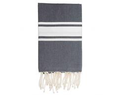 Moorish Idol - Fouta Traditionelle Unie- 100cm x 200cm- Gris Moyen