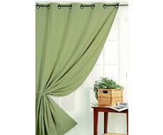 HomeMaison Rideau Occultant Non Feu M1, Polyester, Vert, 180x140 cm