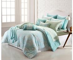 Sanctuary 16 pièces Imprimé/réversible Doudou Définit Queen, April Feuilles, 16 pièces