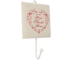 Better & Best Cintre en Tissu à Motif Fraise, 12 x 20 cm, matériau : Lin/métal, Taille Unique