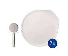 Villeroy & Boch 10-4172-8719 Passion Ensemble 3 pièces, 2 Assiettes Plates en Porcelaine Premium, Roulette à Pizza Incluse, Blanc