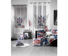 laurentmortreux Oreiller plumettes rayés 60x60, Blanc/Bleu