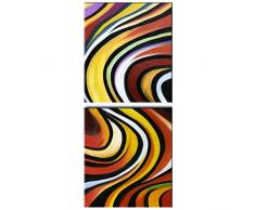 Legendarte - Tableau, Peinture Ã lhuile - Couleurs Africaines - cm. 100x60 (2 Panneaux)