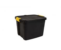 Cep 2004430130 Boite de Rangement, Plastique, Noir et Jaune, 50 x 40 x 35 cm