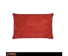 Zons Coussin Design Look Velours 40x60cm + Rembourrage 480g Coussin Voiture Coussin canapÃ© Oreiller (5 Couleurs Ã Choisir) (Rouge)