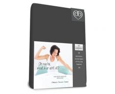 Bed-Fashion Drap-Housse Luxe Elasthan, Mako-Jersey, Anthracite, Lit Simple, 120 x 200 cm