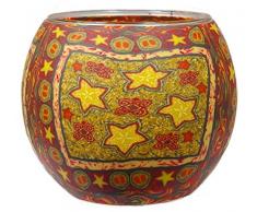 Him CC217 photophore Verre Quatre Ã©toiles (Four Stars), Multicolore, 11x11x9 cm