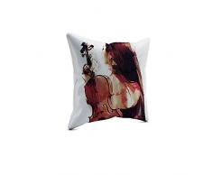 Picanova Violin Girl 40x40cm â Premium Zierkissen Füllung â Deko Für Schlaf-Und Wohnzimmer Mit Motivauswahl â Design Von Galen Valle Coussin décoratif, Satin, 40Ñ 40cm