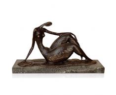 World Art Eau Sculpture en Bronze, Multicolore, 25x44x13 Cm
